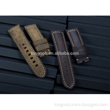 24mm vintage assolutamente calf leahter watch band padded pre-v watch strap for Panerai 44 men belt